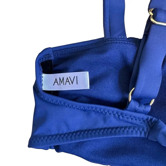 Amavi women’s swim bikini top bralette navy blue size L NWOT - Picture 4 of 9